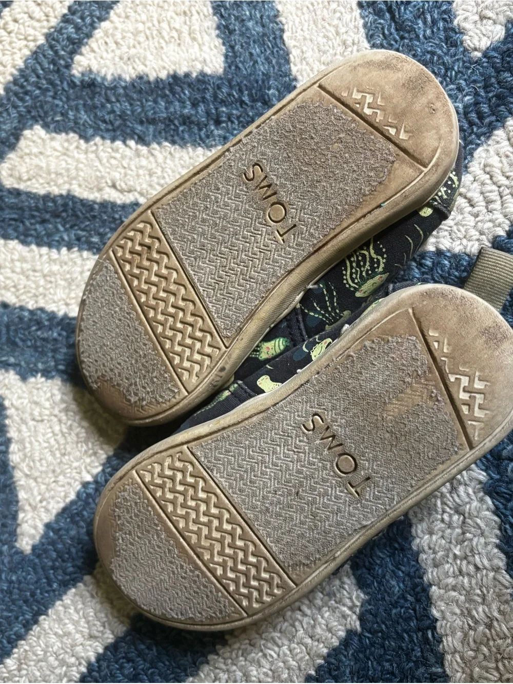 Toms Kids Jellyfish Slip-On Shoes - Black and Neon Green